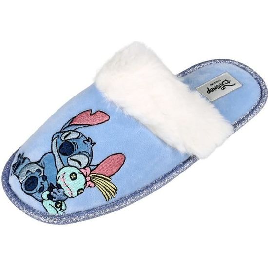 Chaussons Disney Stitch pour femmes Bleus et doux Bleu
