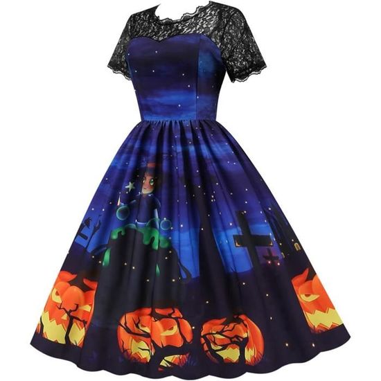 Robe Vintage Années Femme Rockabilly à Fleurs Élégante - Ash - Dos Nu Décolleté en Cœur Polka