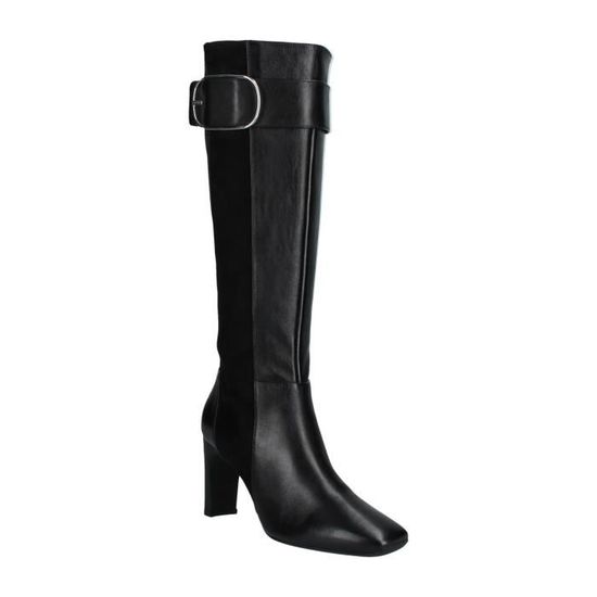Botte Femme Geox Vivyanne Noir Talon Large 8cm Boucle de serrage Noir Cdiscount Chaussures