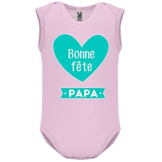 Body Bebe Manche Sans Bebe Fille Rose Bonne Fete Papa Rose Cdiscount Pret A Porter