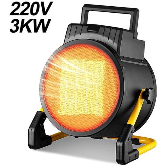 Radiateur Soufflant De Chantier 3000 W STAK - Céramique, 3 Modes, Tête Inclinable - Pour Atelier, Garage, Local Froid
