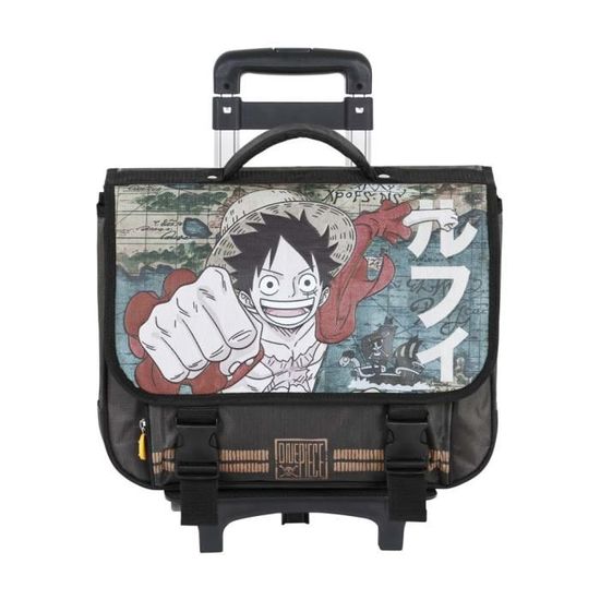 Cartable Scolaire One Piece Avec Rabat Sécurisé - Design Brun Et Plaques Réfléchissantes