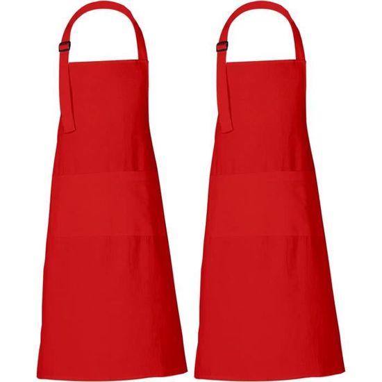 Lot De 2 Tabliers De Cuisine Imperméables - Grandes Poches, Tissu PVC, Pour Cuisine, Barbecue, Restaurant