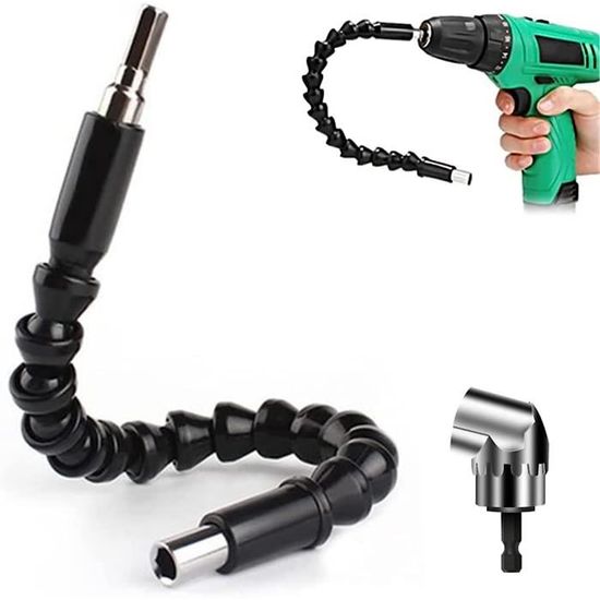 Kit Extension Angle Droit Flexible Foret - 1 Extension + 3 Adaptateurs + 3 Tiges Magnétiques