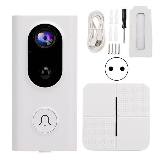 Sonnette Vidéo WiFi Extérieure IDome Double Caméra - IP65, POE, 1080p, Compatible Alexa/Google - Kit Complet