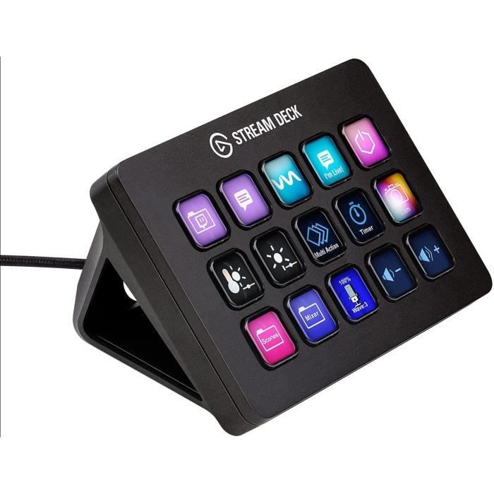 Clavier Stream Deck - ELGATO - Stream Deck MK.2 - 15 touches LCD - Contrôle tactile - Câble USB‑C amovible
