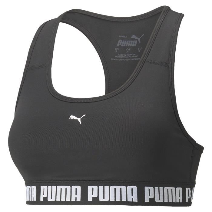 PUMA - Brassière sport Mid Impact Strong - technologie DRYCELL évacuation humidité - polyester recyclé - noir - femme