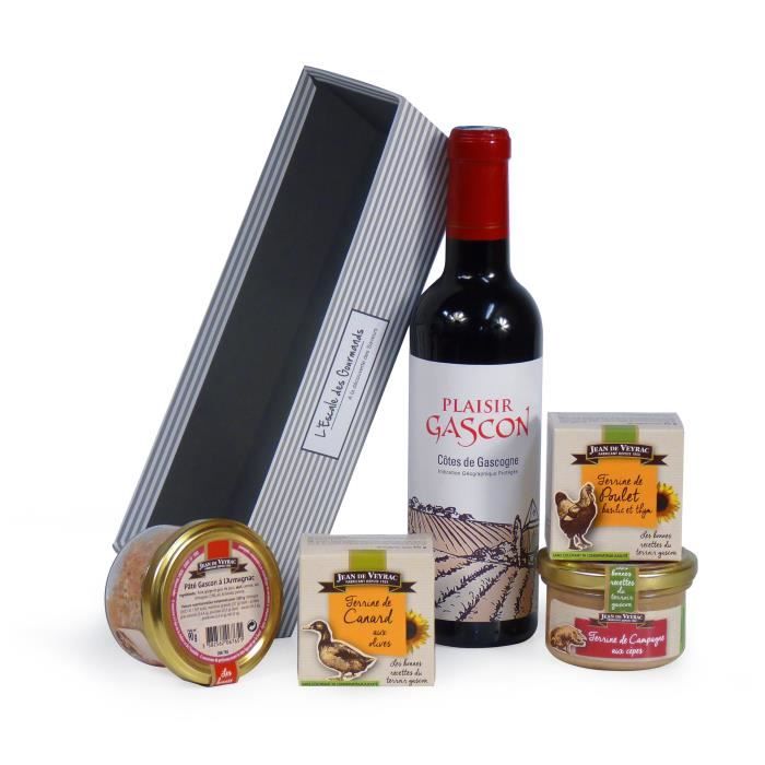 JEAN DE VEYRAC Panier Sélection Gourmande, contient 4 produits de terroir et 1 vin Cdiscount