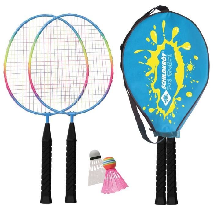 Gcroet Ensemble de Raquettes de Badminton-Ensemble de Badminton pour 4 Personnes avec Filet pour Jardin Ensemble de Badminton /à Configuration Facile pour Adultes Enfants Enfants Famille