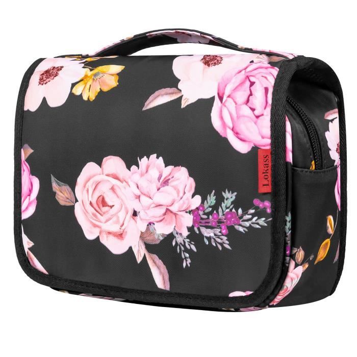 LOKASS Trousse de toilette à suspendre Trousse de toilette de voyage Trousse de maquillage cosmétique, Pivoine