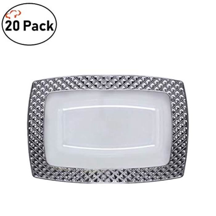 Shaker - Agitateur - Set Cocktail WXHGV TigerChef White Silver 5 Dessert Rectangle Plates Diamond Design Collection Pack Of 20
