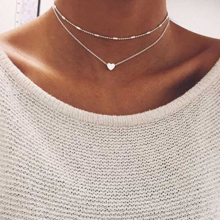Collier Cœur Ras De Cou