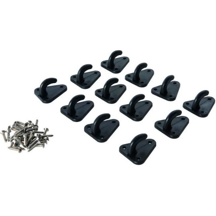 Crochets pour filet de remorque et attaches inox 12 pcs - Aide à la manutention