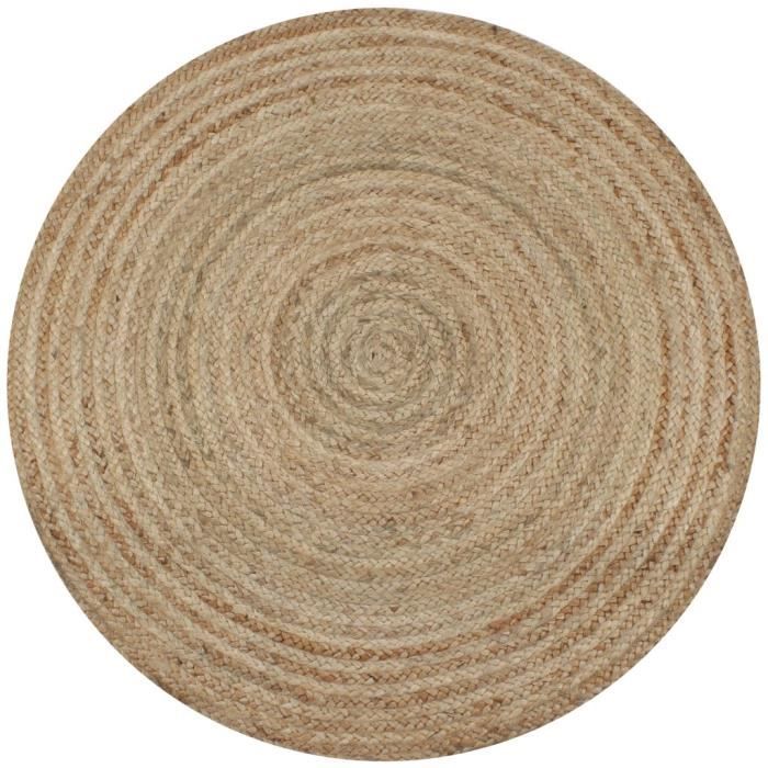 Tapis Tapis de sol Tapis de salon Jute tressé 150 cm rond
