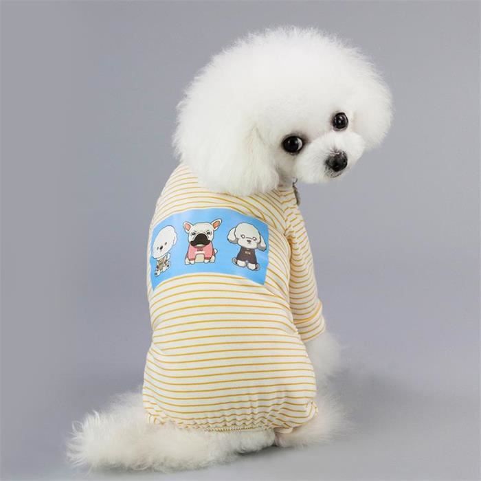 Manteau,Animal de compagnie chien manteau vêtements chiot Chihuahua vêtements pour chiens chat vêtements - Type yellow stripe-S