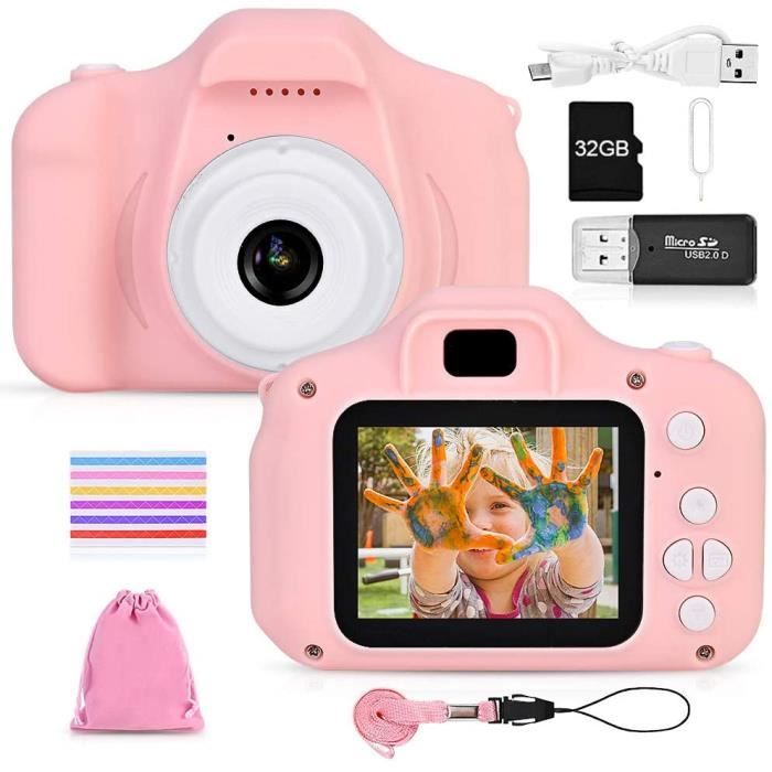 Faburo Appareil photo pour enfants avec carte SD 32 Go, appareil photo pour enfants, portable, numérique, portable, pour enfan[142]