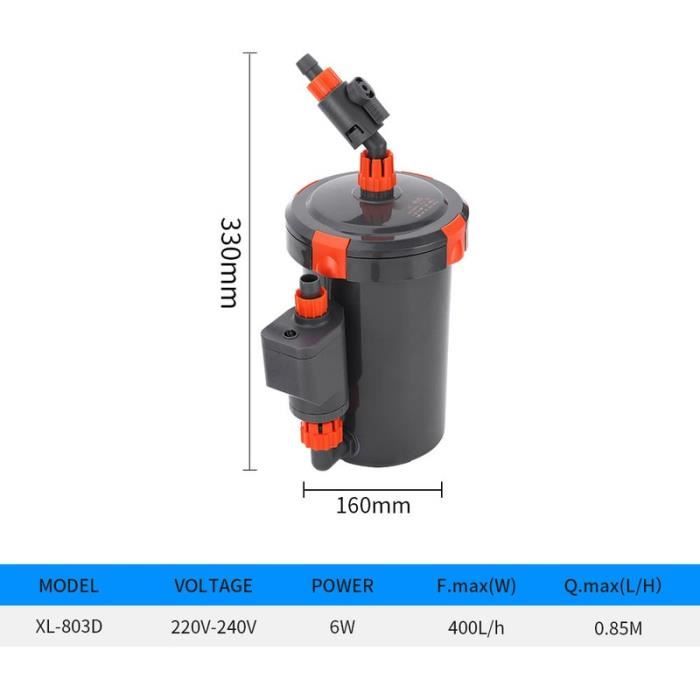 Entretien aquarium,Filtre d'aquarium Ultra silencieux, pompe externe, seau filtrant, baril filtrant - Type XL-803D-EU PLUG
