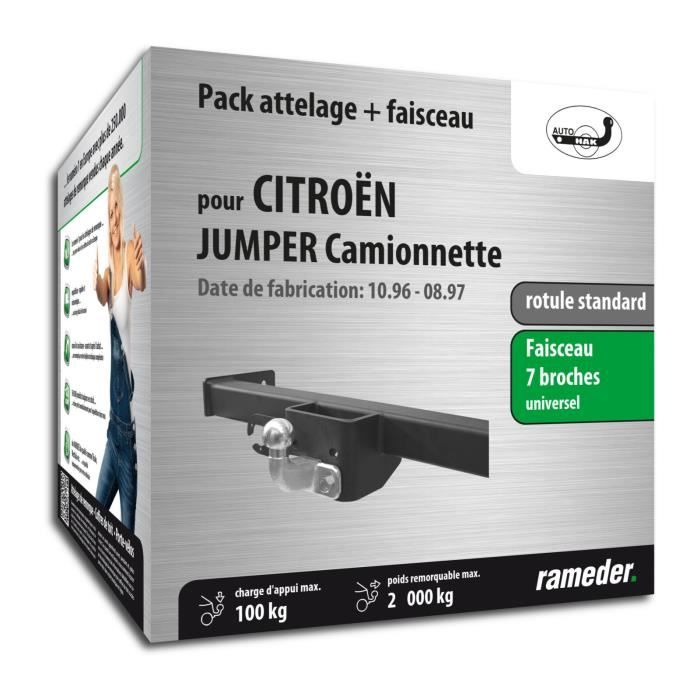 Attelage pour Citroën JUMPER Camionnette - 10-96-08-97 - rotule standard - AUTO-HAK - Faiseau universel 7 broches