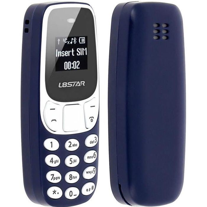 Mini-téléphone BM10, bleu - Ecran 0,66\