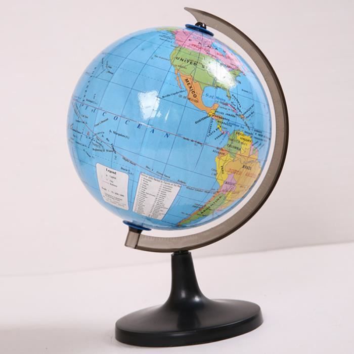 Globe Terrestre de Monde Politique de 7,2 Pouces AVEC SUPPORT DE BUREAU balle - boule - ballon jeux de recre - jeux d'exterieur