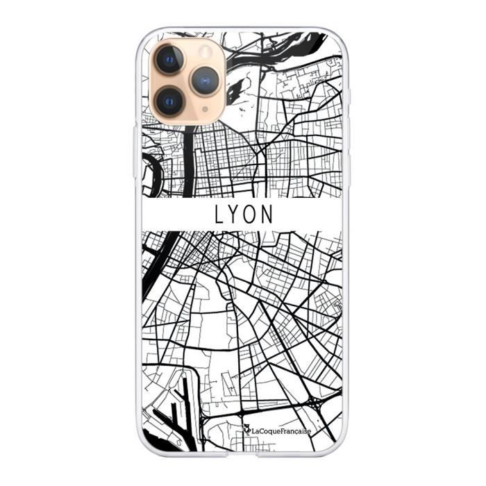Coque iPhone 11 Pro 360 intégrale transparente Carte de Lyon Ecriture Tendance Design La Coque Francaise