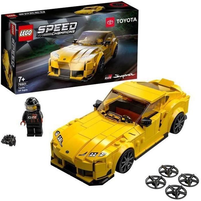 SHOT CASE - LEGO 76901 Speed Champions Toyota GR Supra – jouet voiture de course avec pilote, enfant 7 ans et plus