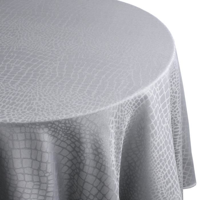 Nappe ovale 180x240 cm Jacquard 100% polyester LOUNGE perle