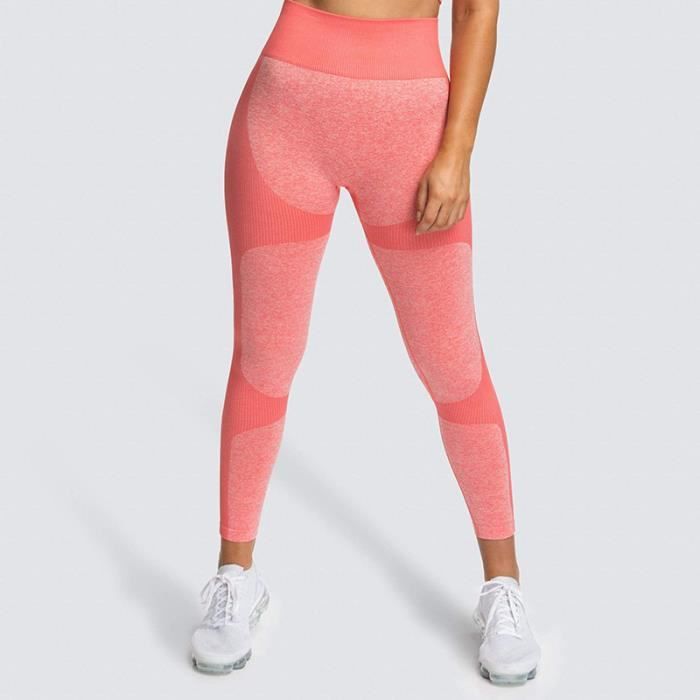 Taille haute pantalons de sport Leggings Yoga sans couture femmes Fitness solide athlétique entraînement longs collants de