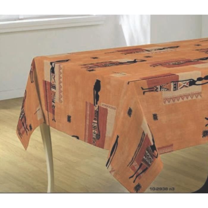 Nappe Tissu Anti-Tâches Rectangle 140 x 350 cm – Zouzou Afrique orange