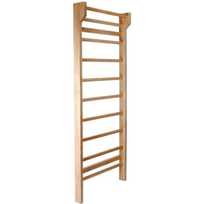 Échelle Suédoise - SportPlus - pour Adultes et Enfants, Murale, avec 10 Barres, Charge Max. 100 kg, Bois de Pin, Gymnastique