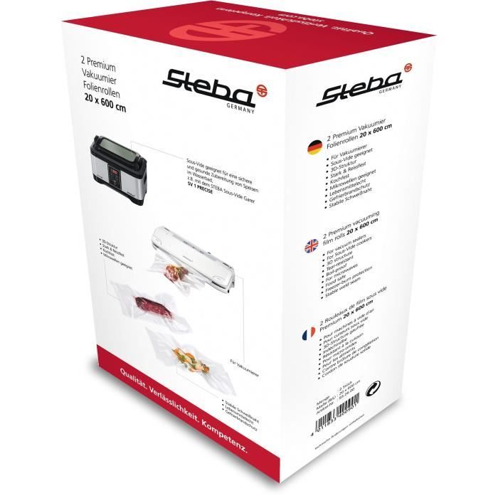 STEBA 932600 Lot de 2 rouleaux 20 x 600 cm pour machine à vide d'air