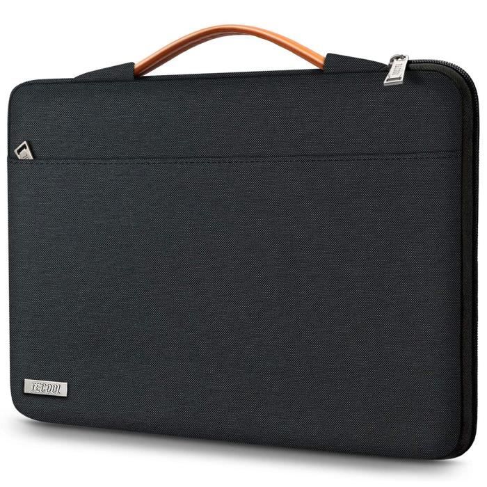 TECOOL Pochette Housse Ordinateur Portable pour MacBook Air/Pro 13-, Dell XPS 13 Pouces, HP Envy 13-, 12.3 Pouces Surface Pro, Noir
