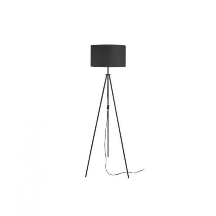 TOSEL Abat - Jour 1 lumière - luminaire intérieur - tissu noir - Style urbain - H19cm L35cm P35cm
