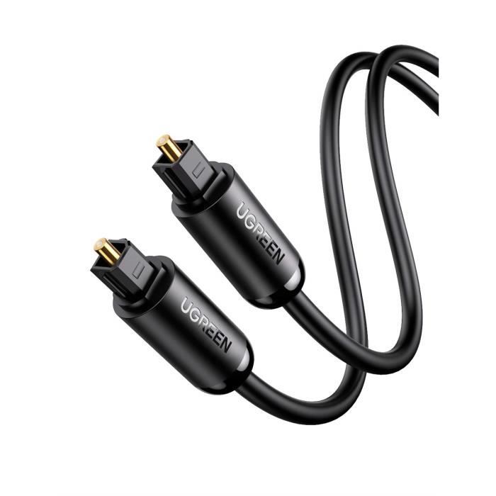 UGREEN Câble Optique Audio Numérique 1M Cordon Fibre Optique Toslink Plaqué Or Compatible avec TV Home Cinéma Barre de Son PS4 PS3
