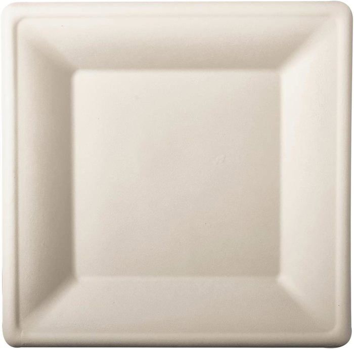 Vaily Lot De 200 Assiettes Carrées En Carton Avec Poignée, 8