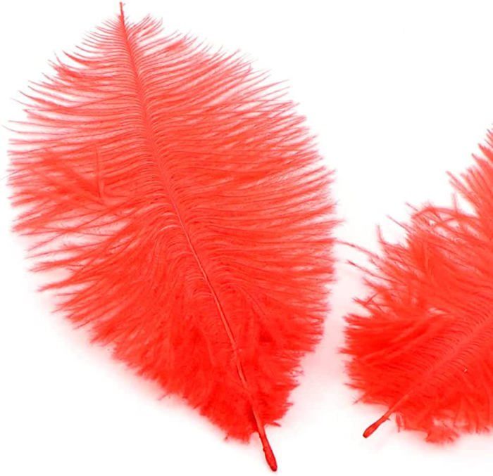 Lot de 10 plumes d'autruche rose bonbon de 43-48 cm, blanchies et Lot de 10 plumes d'autruche rose bonbon de 43-48 cm, blanchies et