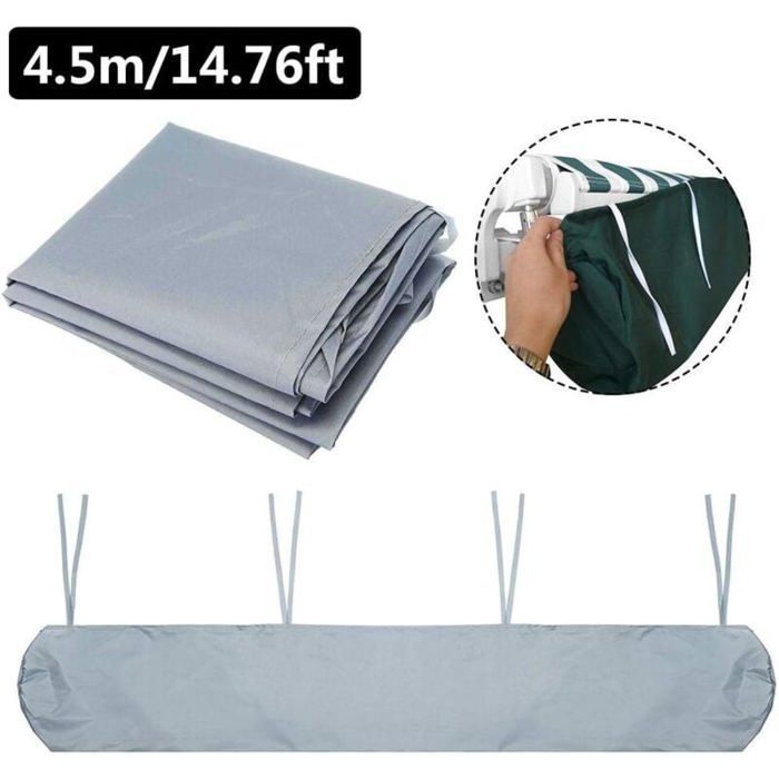 Housse De Protection Imperméable Pour Auvent De Terrasse - Tissu Oxford Résistant - Tailles 2.5m, 3.5m, 4m - 9