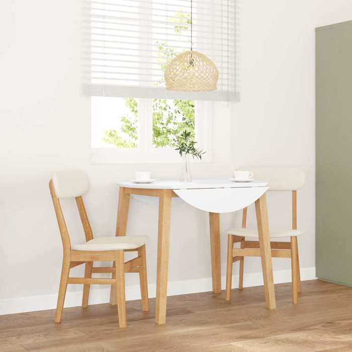 vidaXL Chaises à manger coussins 2 pcs bois massif caoutchouc chaise à dîner chaise chaise de salon chaises à dîner 4102437