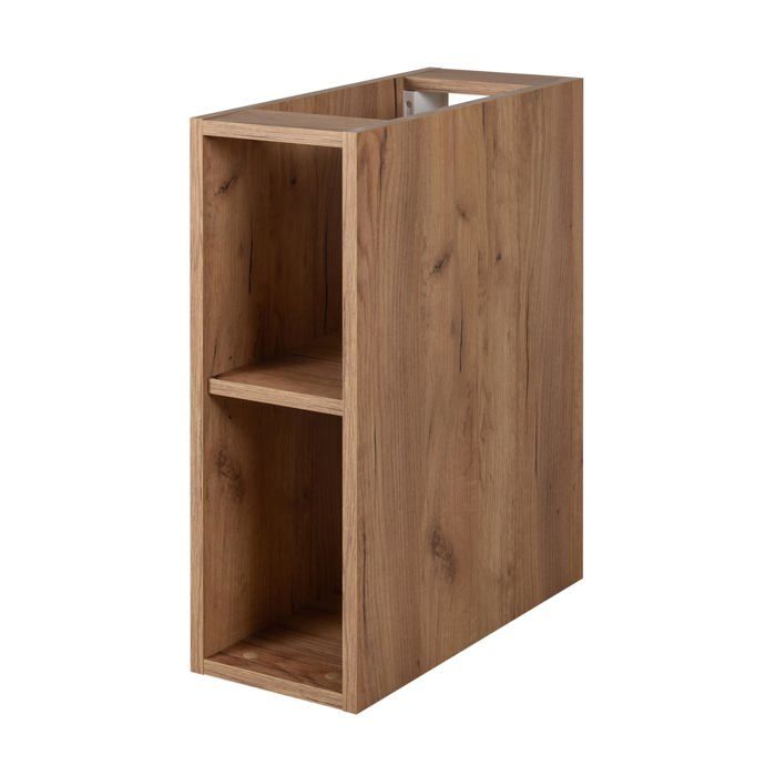 Etagère de salle de bain - Noir - 20 x 57 x 46 cm - 2 tiroirs - Panneau laminé - Style moderne