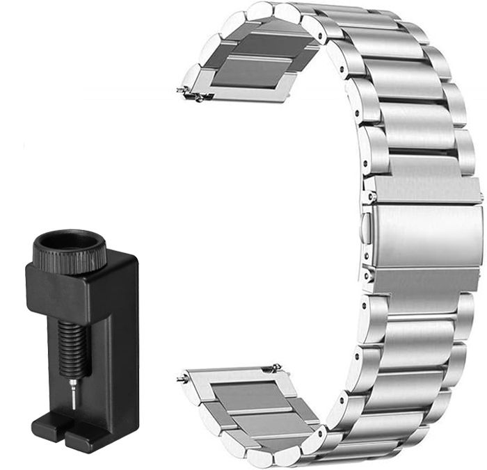 Bracelet de Montre Métal 20mm- Bracelets Remplacement à Dégagement Rapide - Bande en Acier Inoxydable pour Smartwatch - 20mm