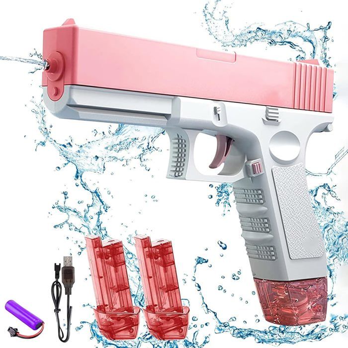 Lot De 2 Pistolets à Eau Dinosaure – 580 Ml, Portée 7-10 M – Poignée Antidérapant, ABS – Idéal Batailles D’Eau Enfants/Adultes