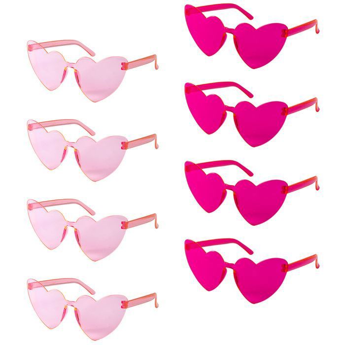 1/6/12/20 paires de lunettes cœur couleur bonbon sans monture, lunettes 1/6/12/20 paires de lunettes cœur couleur bonbon sans monture, lunettes