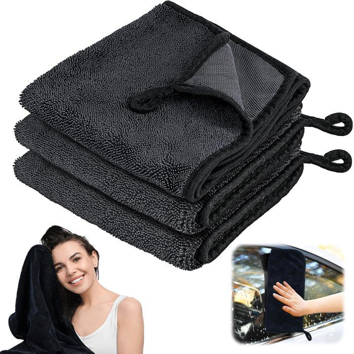 3Pcs Total Clean Chiffon Microfibre XXL Chiffon Miro France 40 * 60cm Shiny Bath Serviette Torchons Lavette Microfibre Ménage