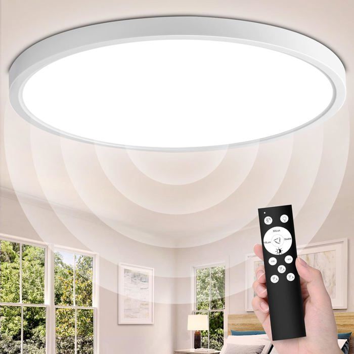 VivaLet Plafonnier LED 28W 2800LM Détecteur de Mouvement Intensité Variable Télécommande IP54 3000K-6000K 30cm Intérieur VivaLet Plafonnier LED 28W 2800LM Détecteur de Mouvement Intensité Variable Télécommande IP54 3000K-6000K 30cm Intérieur
