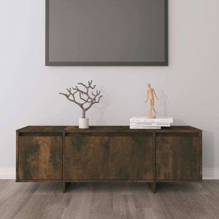SALE 2026 Armoire TV moderne Brun - Meuble TV chêne fumé 120x30x405cm - bois dingénierie PRO152744525