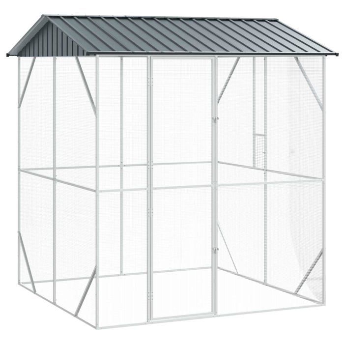 vidaXL Cage pour oiseaux 215 x 208 x 247 cm Acier galvanisé