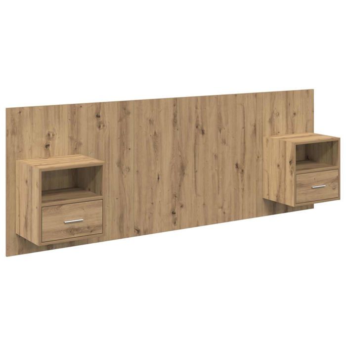 Tête de lit avec armoire - vidaXL - Chêne artisanal - Bois dingénierie - 217x325x80 cm - Rangement intégré