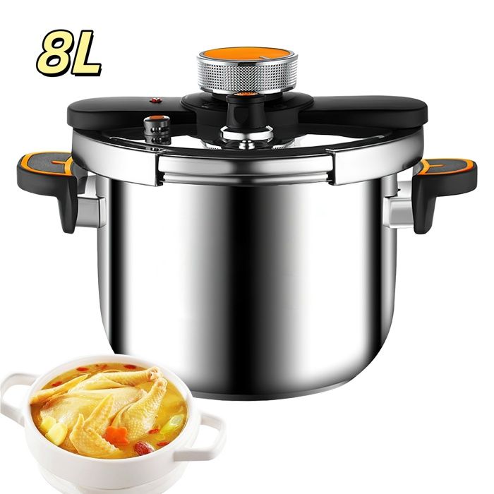 Cocotte-minute 8L Autocuiseu pressure cooker marmite express compatible plaques de cuisson à gaz et à induction antidéflagrant