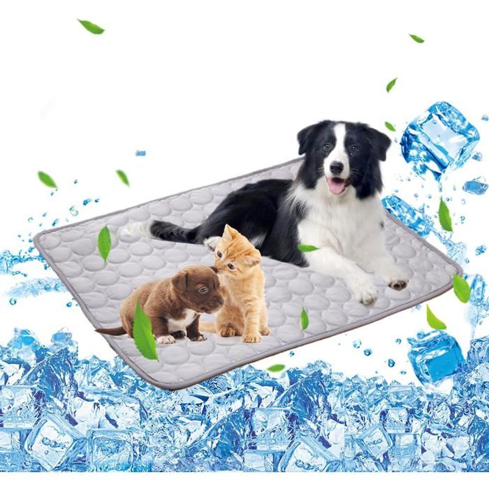 Tapis Rafraîchissant Pour Chien Et Chat-100X70Cm-En Gel Non Toxique-Gris[IN60]
