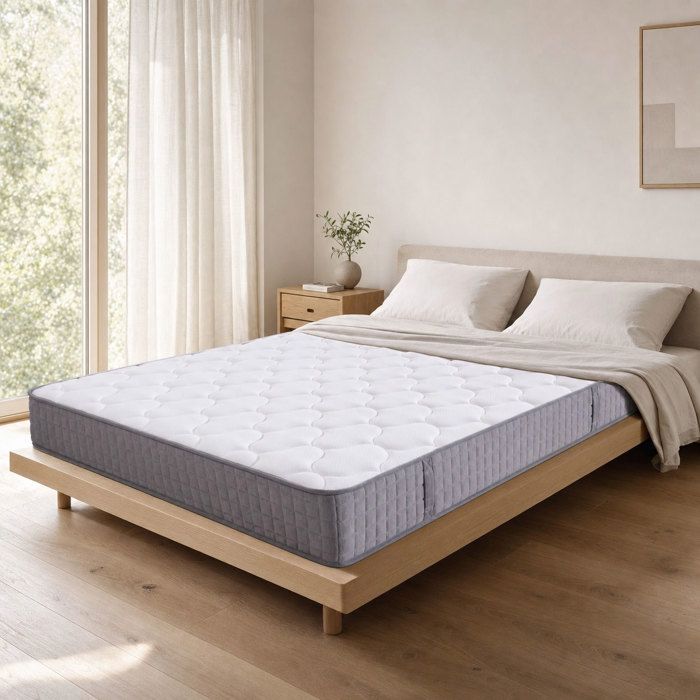 Matelas 90x200 cm 25 cm dépaisseur ressorts ensachés soutien ferme 7 zones de confort respirant